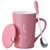 创意个性陶瓷马克杯带盖勺喝水杯子男生家用大容量茶杯情侣咖啡杯(白色款-L)第5张高清大图