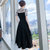 MISS LISA赫本风小黑裙子气质优雅轻熟长款连衣裙B1128(黑色 M)第4张高清大图