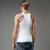 工字背心男运动健身修身型贴合无痕一片式棉质透气舒适打底内衣(白色 M)第3张高清大图