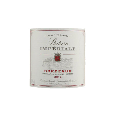 法国波尔多皇室风范2012干红葡萄酒