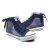回力新款格纹高帮女休闲运动鞋帆布鞋(蓝色 35)第3张高清大图
