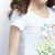 娇维安 夏季修身显瘦体血衫 韩版圆领短袖T恤 玫瑰花图案女式t恤 女(白色 XXXL)第5张高清大图