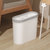 日本AKAW爱家屋垃圾桶夹缝厕所马桶窄缝废纸篓窄缝纸篓厨房垃圾筒(白色)第4张高清大图