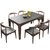 火烧石餐桌 实木伸缩餐桌现代简约火山石北欧长方行餐桌可伸缩(1.4米一桌六椅不可伸缩款)第4张高清大图