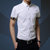 2017夏季新款男士短袖衬衫  简约时尚修身短袖衬衫 2730(白色)第3张高清大图