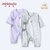 小米米minimoto新生儿宝宝连体连身衣婴儿宝宝哈衣爬服(紫色-对襟连身衣 80cm（9-18个月）)第2张高清大图