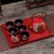 中国红色陶瓷结婚茶具套装创意婚庆用品长辈敬茶杯壶新婚礼品礼物  5件(5件)(石榴花(尖顶)10)第3张高清大图