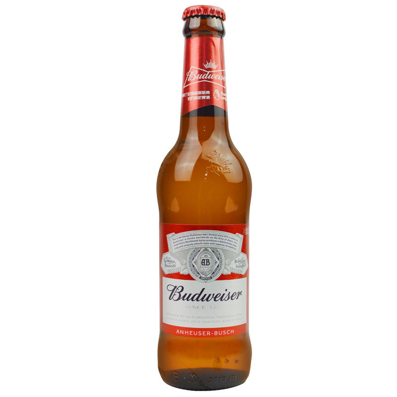 【新日期】(budweiser) 小百威啤酒小红瓶拉格黄啤酒330ml*24瓶 整箱
