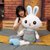 新款背带兔毛绒玩具 大号情侣兔子玩偶公仔 娃娃抱枕女生生日礼物抱枕毛绒公仔(绿色 95厘米（1.1kg）)第3张高清大图
