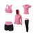 春夏季瑜伽服套装跑步速干衣长袖专业运动健身服套装瑜伽服5件套TP1275(粉色3件套 L)第5张高清大图