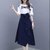 一三得衫夏季新款连衣裙2022年气质性感套装韩版女一字肩裙子两件套(白色 M)第3张高清大图