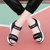 古奇天伦运动凉鞋女夏季外穿新款中跟百搭休闲魔术贴松糕底女鞋子9526(黑色 35)第6张高清大图