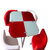 【京好】钢化玻璃餐桌餐椅套装 现代简约环保一桌四椅五件套组合 咖啡茶馆商业桌A146(红白 用电镀铁支架)第5张高清大图