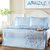 夏季双面席 冰丝凉席床垫可折叠枕套床垫 家庭套装(浪花朵朵-蓝色)第4张高清大图