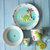 INDRA泰国进口绿恐龙卡通陶瓷餐具碗盘水杯蛋杯釉下彩礼盒装(绿恐龙碗)第4张高清大图