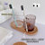 日本透明漱口杯 ins风网红款情侣刷牙杯子创意牙刷杯塑料洗漱杯女(水晶白两个装 默认版本)第2张高清大图