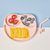 硅胶餐盘+吸管 宝宝餐盘儿童硅胶吸盘式婴儿吸管分格盘学吃饭辅食餐具套装 婴卫爱妮(复古红)第4张高清大图