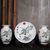 景德镇陶瓷器三件套小花瓶现代中式客厅电视柜插花工艺品装饰摆件(安居乐业)第4张高清大图
