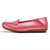 AICCO  春季新款牛皮豆豆鞋子舒适透气女鞋平底鞋夏季单鞋鞋子139-1(梅红 39)第2张高清大图