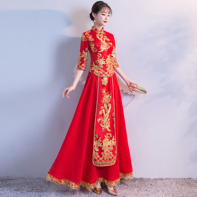 【秀禾服新娘敬酒服旗袍2018春夏新款中式嫁