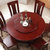 美天乐 圆形实木餐桌椅组合 大理石餐桌吃饭桌子 家用饭桌实木大小圆桌(红棕色 1.8米+12椅带转盘)第5张高清大图