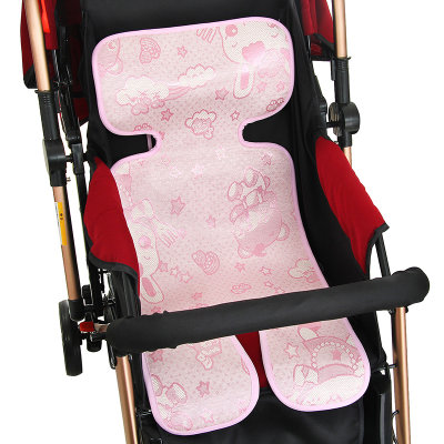 婴儿推车凉席儿童宝宝冰丝凉席夏季新生儿伞车凉席垫通用凉席(冰丝凉席+蓝色)