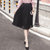 VEGININA  款2017春夏中长款百褶裙半身裙 9492(黑色 XL)第2张高清大图