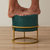 小凳子家用网红北欧圆凳客厅沙发凳茶几凳轻奢布艺凳矮凳穿换鞋凳(墨绿色+金框【大号】)第4张高清大图