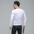 Bebeeru精梳棉V领男士长袖T恤男式纯色打底衫大码体恤运动上衣修身夏装R101-1 值得(白色 XXL)第5张高清大图