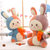 创意款双色兔子毛绒玩具  兔子公仔新款双色兔子玩偶抱枕送人礼物(棕熊 高45cm)第4张高清大图