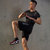 卡郎琪 男士2018年夏季新款跑步运动套装 男健身短袖短裤晨跑速干衣夏天两件套宽松夏季服装薄(KLQQQC443-AD62黑两件套 XXXL)第2张高清大图