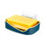 北欧风撞色双层壁挂沥水肥皂盒无痕免钉镂空香皂盒收纳肥皂架DS109(蓝色 1只装)第5张高清大图