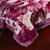 英爵家纺 冬季厚毛毯婚庆大版花拉舍尔毛毯(浪漫紫红灰)第2张高清大图