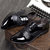 男士休闲皮鞋商务鞋拼接圆头舒适透气男鞋系带k024(咖啡色 39)第4张高清大图