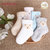 minimoto小米米婴幼儿四季薄款棉袜 夏季适用 3‘s(蓝+白+咖啡色 0-6个月)第2张高清大图