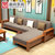 曲尚 现代中式实木沙发  L型客厅沙发家具组合套装 908(胡桃色+银灰 双扶手单人位)第3张高清大图