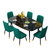睿趣北欧ins大理石餐桌长方形餐桌椅组合现代简约小户型吃饭桌子家用(默认 120X70白花纹4绿椅)第5张高清大图