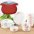 4升砂锅+十个米饭碗+十根勺子+四个8英寸菜盘子碟子餐具套装青花瓷陶瓷器家用韩式喝汤碗第5张高清大图