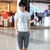 帛莱尼 2016夏新款男士短袖圆领T恤 男装青少年韩版休闲体恤套装B015(深灰色 XL)第5张高清大图
