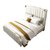 SKYMI 后现代主卧1.5/1.8米轻奢床港式双人床婚床卧室家具(米白色1.8米 床+床垫+床头柜*1)第5张高清大图