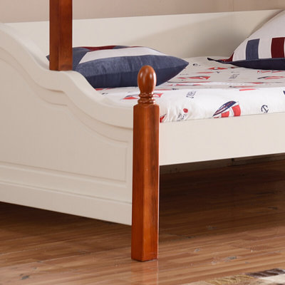 A家 家具 儿童床地中海上下床实木框架双层子母床高低小孩木床男孩女孩青少年(C款儿童床 1.2*1.9米)