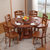 美天乐 实木餐桌椅组合中式圆形带转盘8人家用饭桌简约现代1.8米橡木大圆桌(红棕色 1.3米+8椅带转盘)第3张高清大图