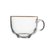 玻璃牛奶杯早餐杯水杯家用耐高温玻璃杯带盖茶色大容量水杯带勺(牛奶杯-透明系列1只+樱花勺1只)第5张高清大图
