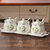 创简坊（CJIANFF） 欧式陶瓷调味罐创意厨房调味瓶调料盒子三件套收纳套装SN8384(调味罐套装-蒲公英(紫))第2张高清大图