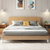 A家 北欧双人床板式单人床现代简约1.5米1.8米高箱储物床主卧卧室家具 Y3A0125(1.5米框架床 床+床垫+床头柜*2)第2张高清大图