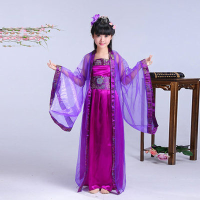 【儿童唐装女童古装仙女装表演服古筝汉服影楼