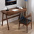 撼林 实木餐椅现代简约北欧书桌椅单人靠背坐垫可拆洗家用电脑椅(胡桃色皮坐垫)第4张高清大图
