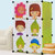 索尔诺卡通儿童简易衣柜 宝宝婴儿小孩衣柜 组合塑料组装衣橱(黑色 6门6格 M060401)第3张高清大图