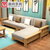 曲尚 现代中式实木沙发  L型客厅沙发家具组合套装 908(颜色尺寸备注 4人位+贵妃脚踏+茶几)第2张高清大图