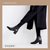 SUNTEK2021年新款高跟方头英伦短靴女粗跟马丁靴中跟大码41-43女鞋(40 【定制5-8天发货 典雅黑加绒 短绒内里)第3张高清大图